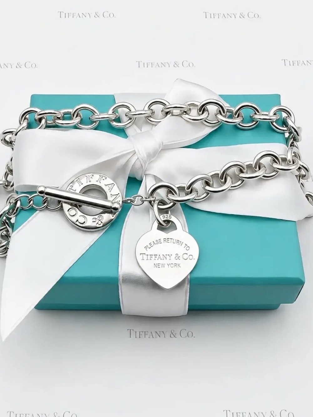 Tiffany & Co. 17.75” Return to Tiffany Heart Tag Toggle Necklace Sterling Silver - Picture 8 of 12